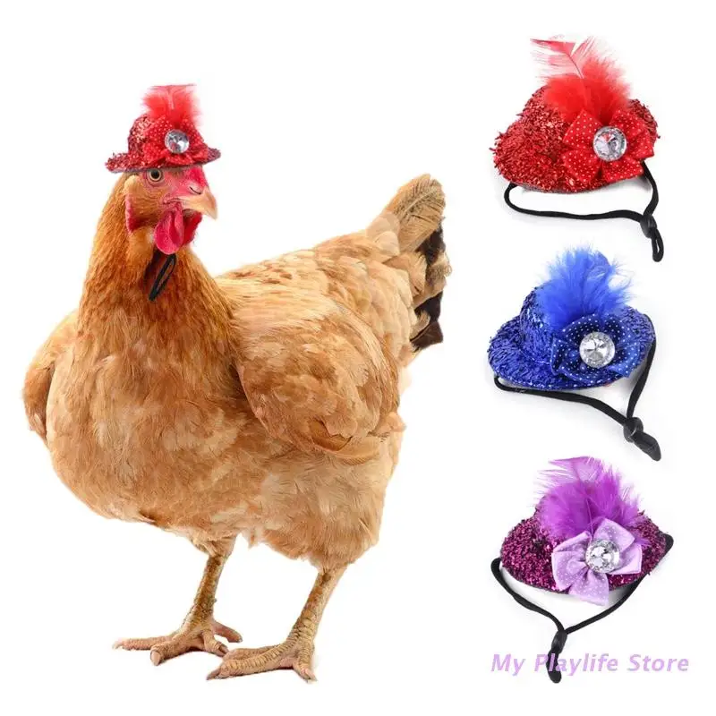 Chicken Hat with Adjustable Elastic Chin Strap Small Pet Costume Hats ...