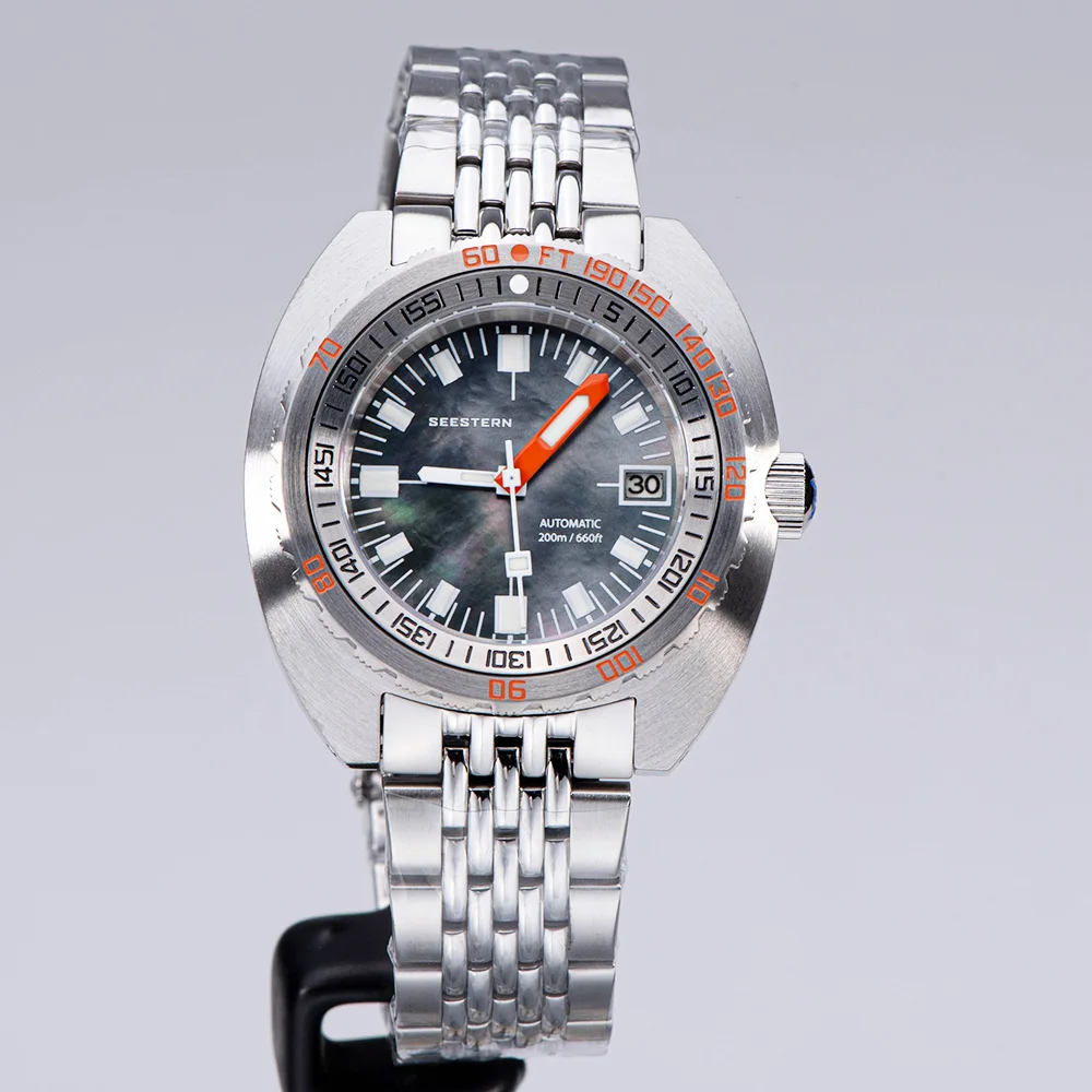 Seestern Sub300Tv3 Impermeabile Luminoso Diving Man Orologio Data Orologio Da Polso Nh35Movimento Automatico Meccanico Cinturino