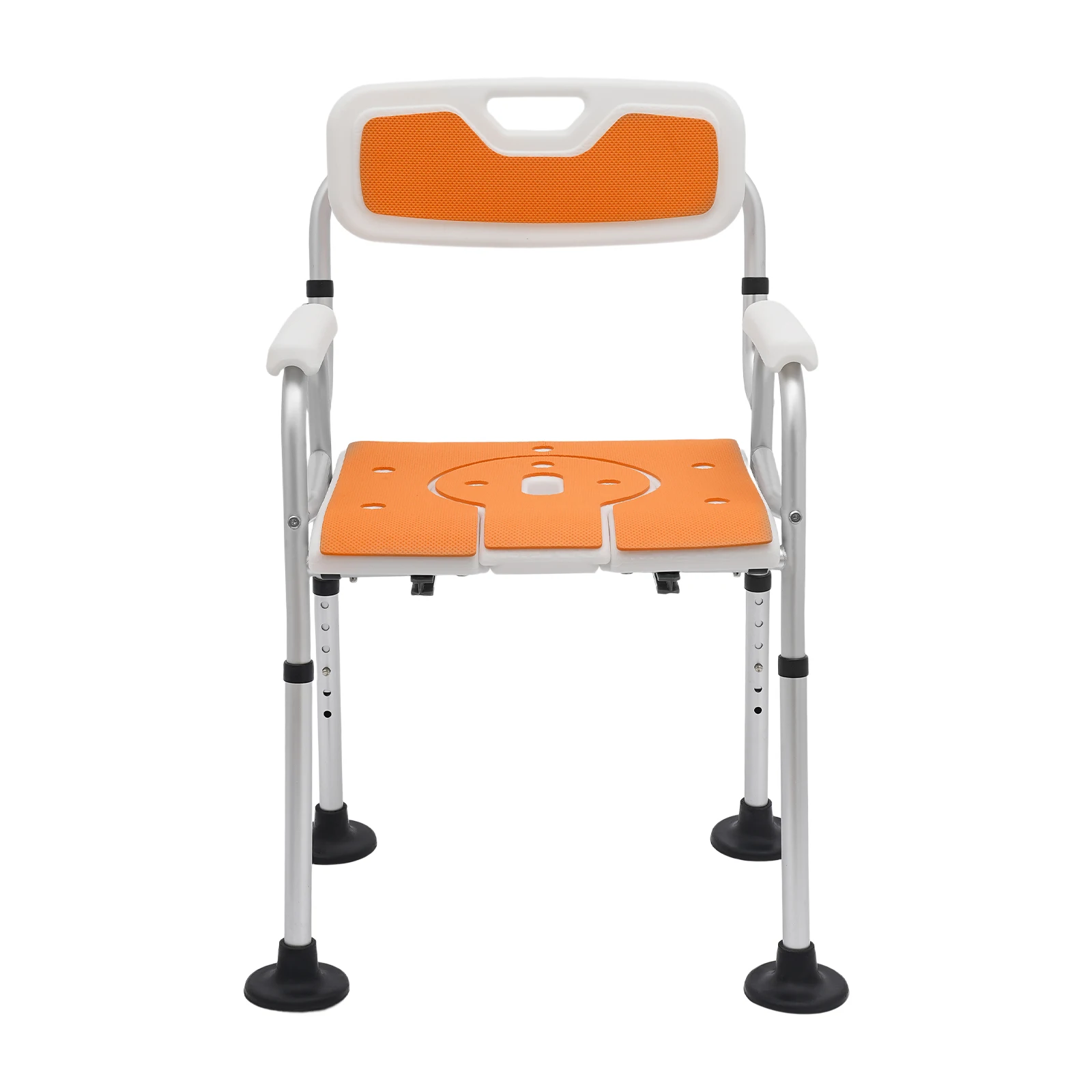Höhenverstellbarer Duschstuhl für Senioren, Nachttisch-Toilettenstuhl mit Armlehnen und Rückenlehne, Toiletten- und Duschstühle, Toilettenstuhl – Detail 22