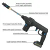 Cordless Electric Car Washer Sprayer Gun High Pressure Water Gun Portable Washing Cleaner with 2 Batteries Rechargable & 5M Hose 3