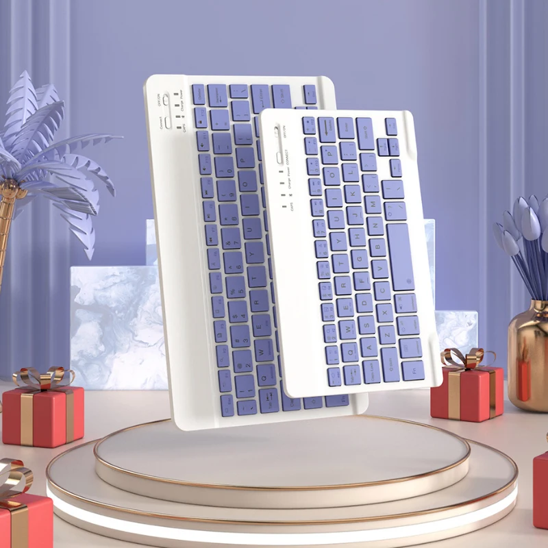 Teclado sem Fio Recarregável com Mouse 10 Ipad Pro 11 Air 5th 6th 8th Xiaomi Huawei Samsung - Imagem 2