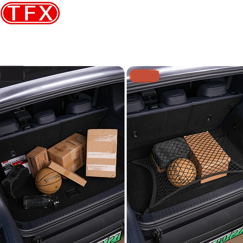 BYD 레오파드 5 2023-2024 자동차 트렁크 메쉬 포켓 수하물 보관함, 고정 메쉬 뒷문 보관함, 걸이식 메쉬 내부 장식