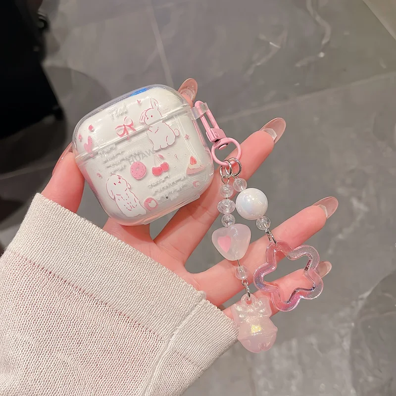 Cartoon Star Cherry Shockproof Protective Earphone Case with Hook