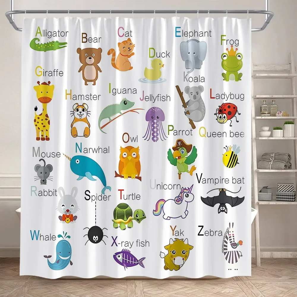 Periodic Table Shower Curtain Modern Fun Chemistry Elements For Students Home Decor Polyester Fabric Bathroom Curtain With Hooks 4