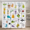 Periodic Table Shower Curtain Modern Fun Chemistry Elements For Students Home Decor Polyester Fabric Bathroom Curtain With Hooks 4