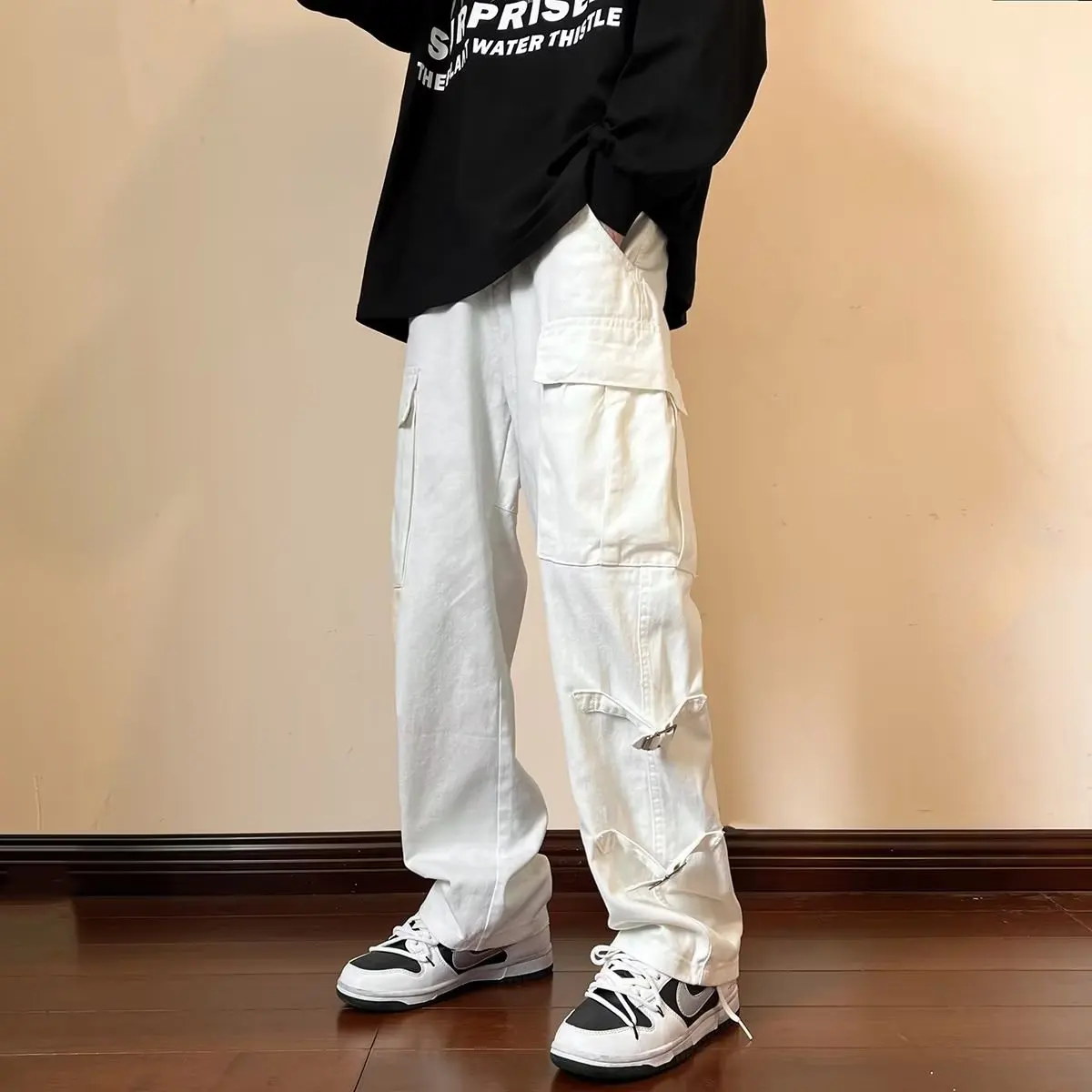 

2023 Mens Camo Trousers Harem Tactical Cargo Pants Techwear Hip Hop Work Pants