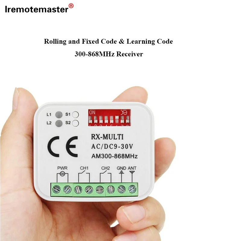 For RX Multi frequency Receiver AC/DC 9-30V 300 868mhz Universal Garage Gate Receiver Command