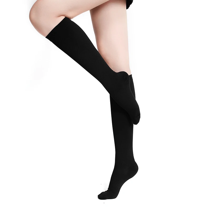 S-xl Elastic Open Toe Knee High Stockings Calf Compression Stockings  Varicose Veins Treat