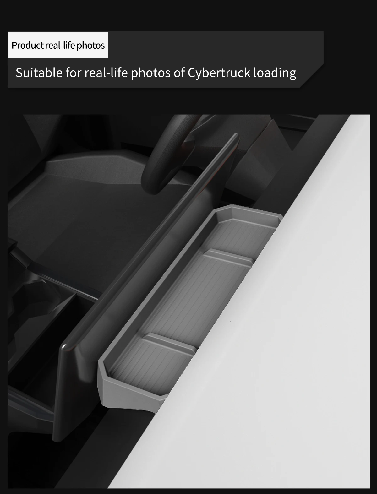 LUCKEASY für Tesla Cybertruck 2024 2025 Auto-Armaturenbrett-Aufbewahrungsbox Zentraler Bildschirm Hinterer Aufbewahrungsbehälter Innenraum-Zubehör – Detail 14