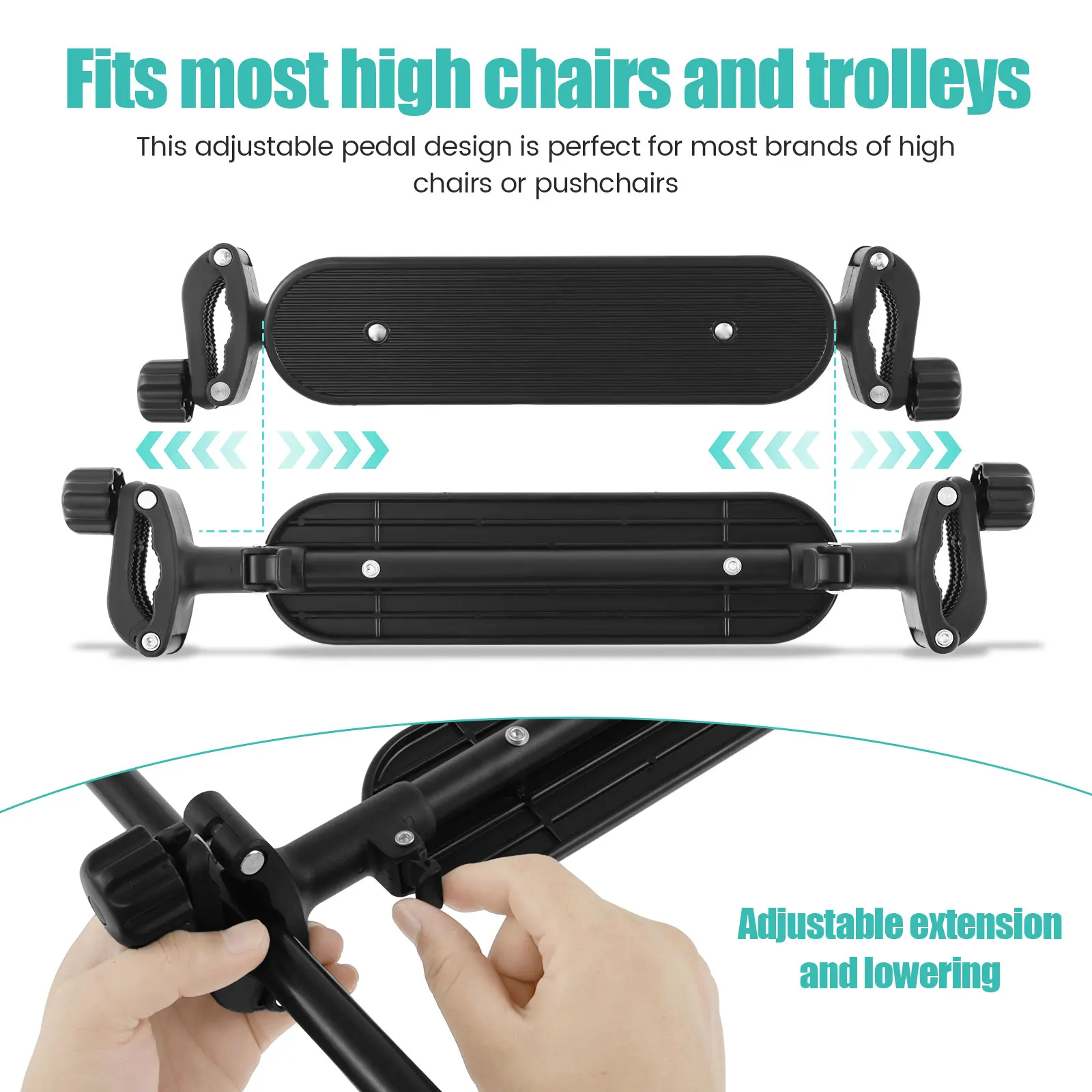 Baby Highchair Footrest 1Pc Adjustable Universal Baby Foot Rest Plastic Highchair Accessory Easy Installation for Babies Toddler