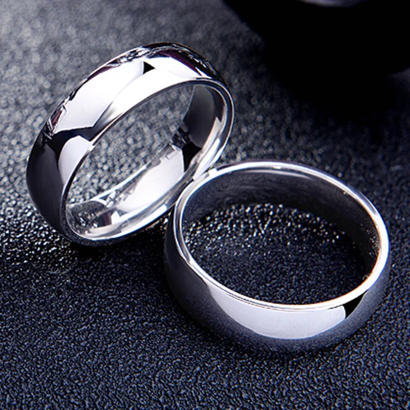 Wedding Ring Simple Stainless Steel Light Surface 6mm Arc Titanium