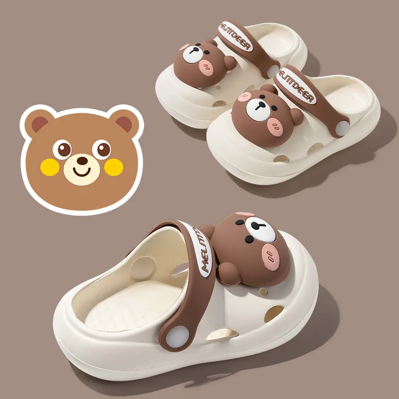 New Summer Beach Sandals for Children Non-slip Cartoon Dinosaur Boys Girls Cold Slippers Indoor Shoes for Kids Home Slippers autumn winter non slip warm children slippers indoor cartoon dinosaur girl shoes soft sole baby boys fuzzy slip on home slippers