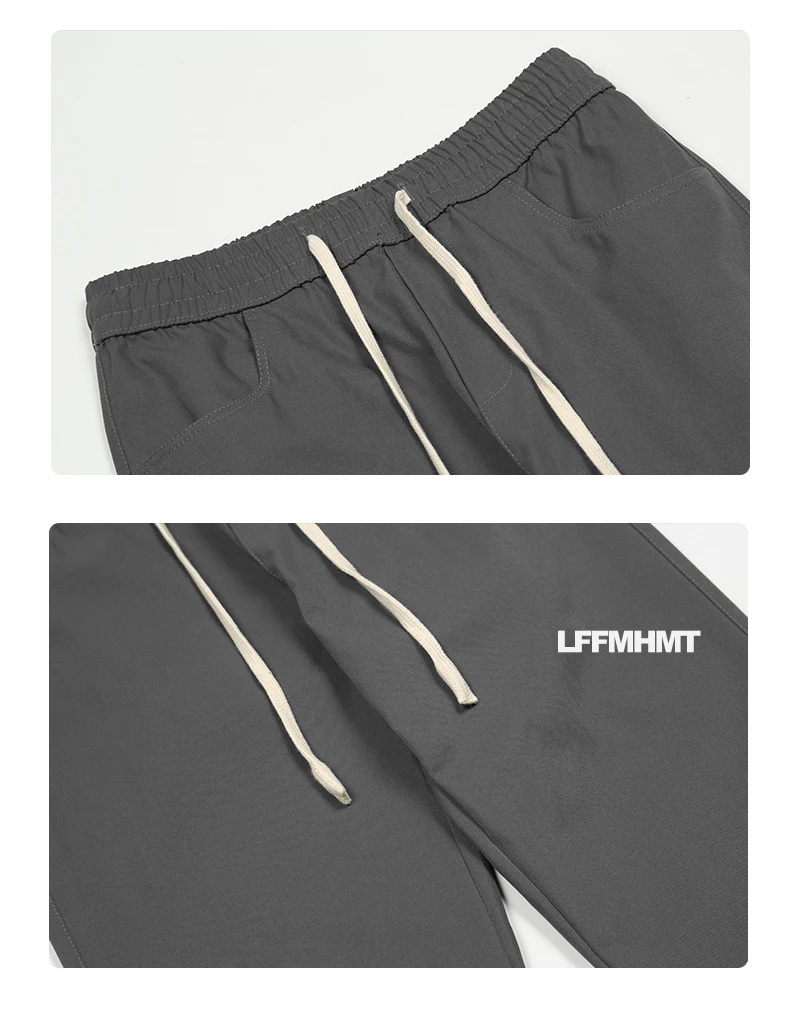 Description Picture 4 of itemSpring Fall Fashion Men Solid Color Simple Casual Streetwear Pants High Quality Elastic Waist Drawstring Versatile Trousers Male