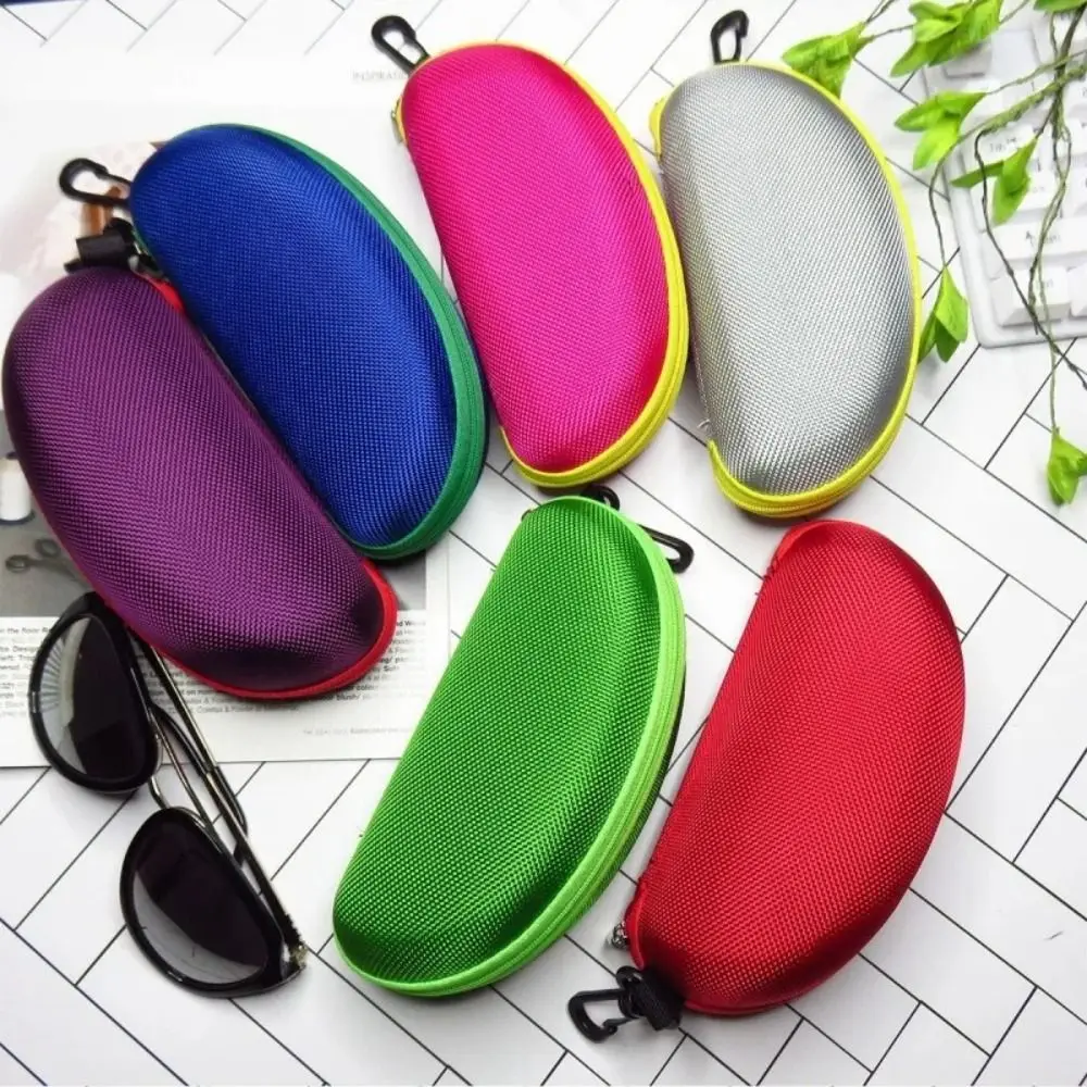 Colorful Hard Shell Eyeglasses Holder with Carabiner Hook