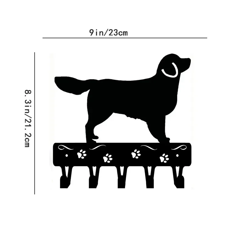 Golden Retriever - Key Rack & Dog Leash Hanger - 6inch / 9 Inch Wide Key Holder Wall Hat Hook Hanger In The Hallway 2