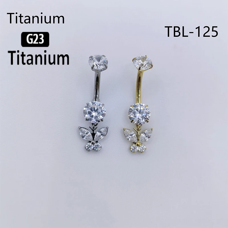 1PCS Belly Piercing Button Rings G23 Titanium ASTM F136 14g Internally Threaded Navel Ring Earrings Button Piercing Body Jewelry