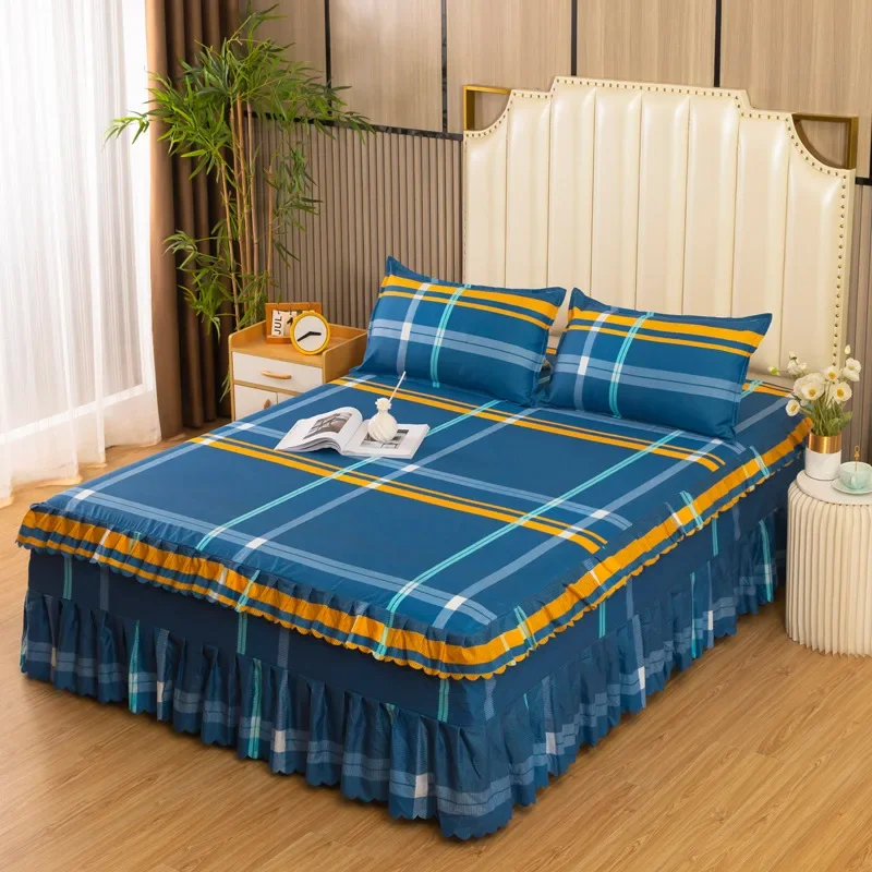 Description Picture 3 of item1PC Anti-dirty Bed Skirt Set 150/180/200cm Bedspread King Queen Size Princess Lace Bed Skirt Bed Cover Without Pillowcase