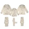 Silk Family Christmas Pajamas Sleepwear Satin Tops+Pants 2pcs Nightwear Pajamas Loungewear Solid Matching Suits For The Family 4