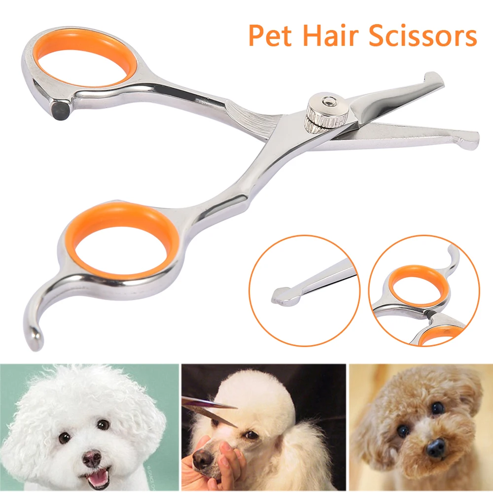Professional Pet Hair Scissor Stainless Steel Durable Safety Rounded Tips Cat Dog Hair Cutting Tools Pets Grooming Scissors 1Pc dog grooming scissors dog grooming scissors kit