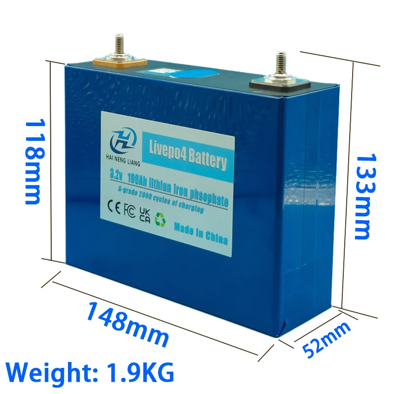NUOVO 3.2V 100% capacità106Ah LiFePO4 Batteria Celle Ricaricabili per Energia Solare Batteria Al Litio FAI DA TE Alimentazione Domestica 12V in Magazzino - Image 3