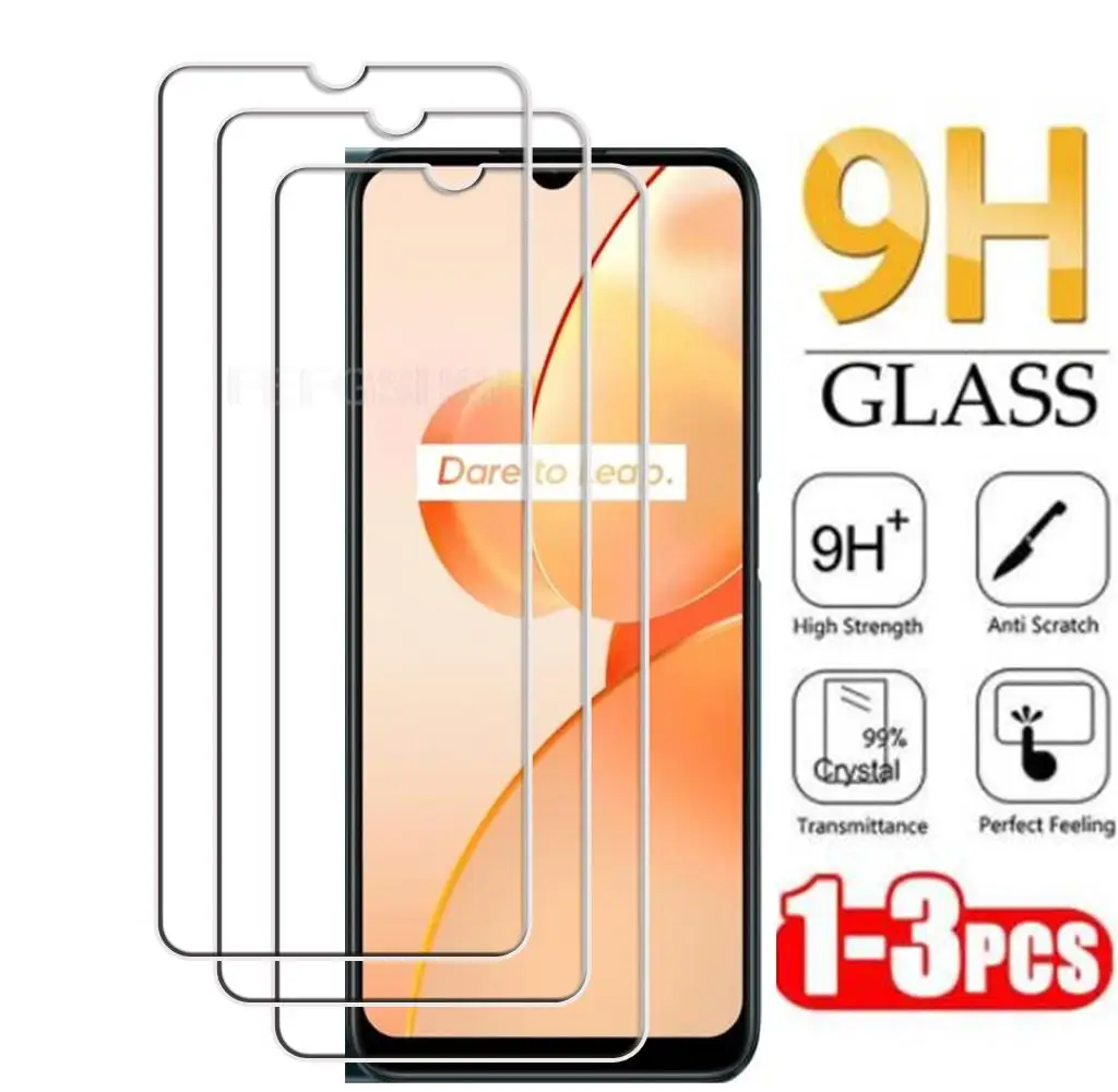 Verre Trempé 9H Durable Pour Tout L'écran Du Realme C31 Avec Cadre Case Friendly Noir 82890590