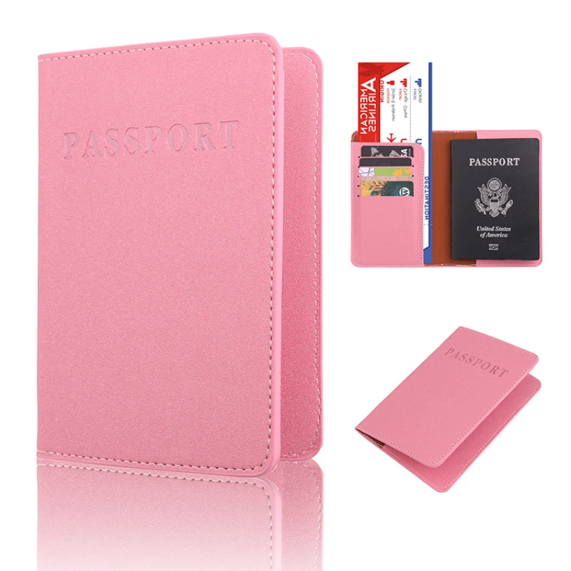 

Frosted PU Passport Sleeve Multi-card Passport Bag Document Clip Travel Abroad Length Solid Color Passport Sleeve Passport Clip