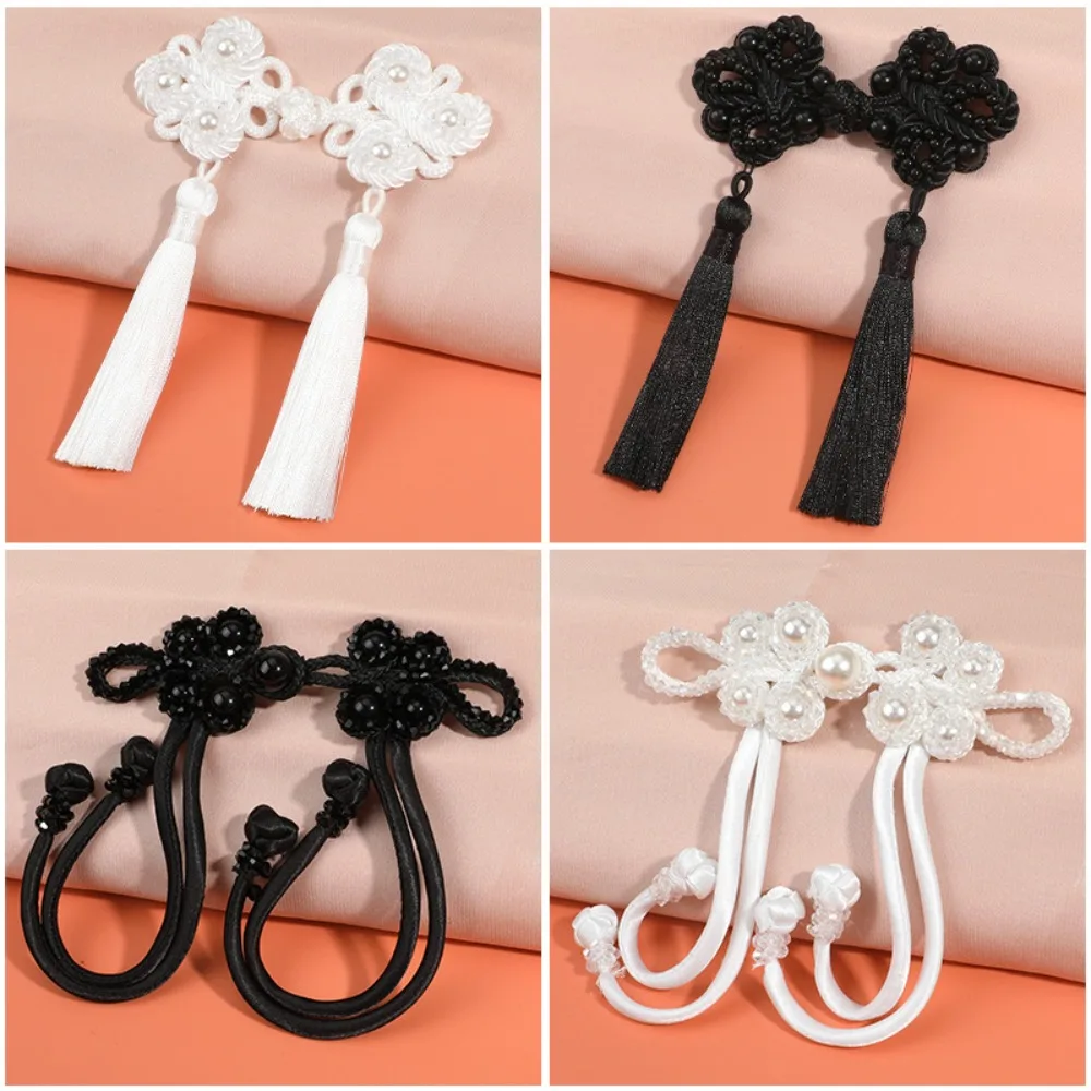 Polyester Chinese Style Tassel Plate Buckle for DIY Clothing
