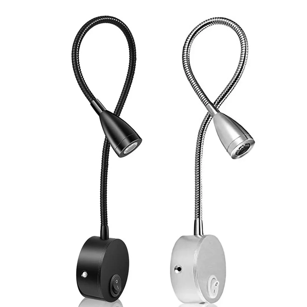 USB 유연한 벽 마운트 야간 램프, 호텔 침대 옆 벽 램프, 유연한 구즈넥 튜브 스위치, 공부 독서 스콘스 조명