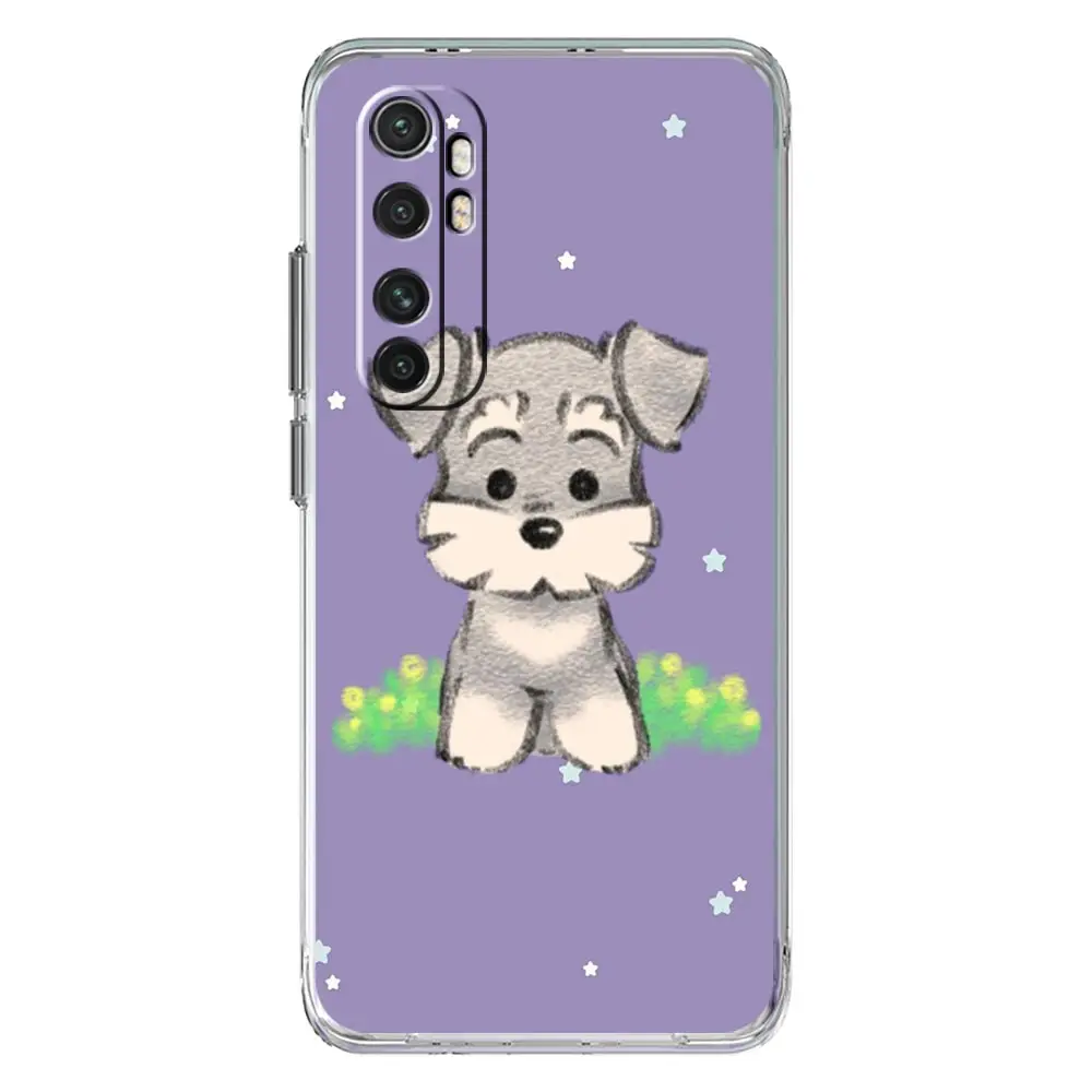 Clear Cartoon Schnauzer Dog Phone Case - Soft Protective Cover