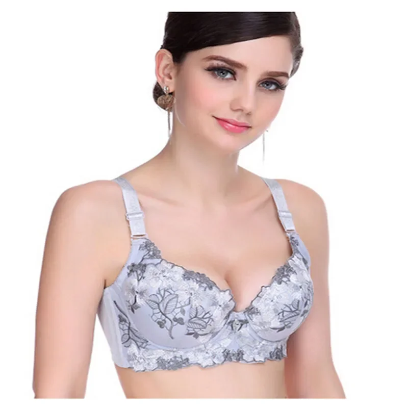 Fikoo Lace Bras For Women Push Up Sexy Soft Underwire Bra C D Cup