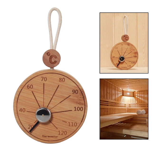 Elegáns Feistel Hőmérő Szoba Househ Bambusz 4 Szauna Hőmérsékleten Tartós Higrométer Celsius Új Kerek Mérés - Image 6