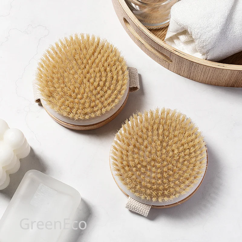 1 Pc Wet Dry Skin Body Natural Bristle Brush Soft SPA Brush Bath Massager