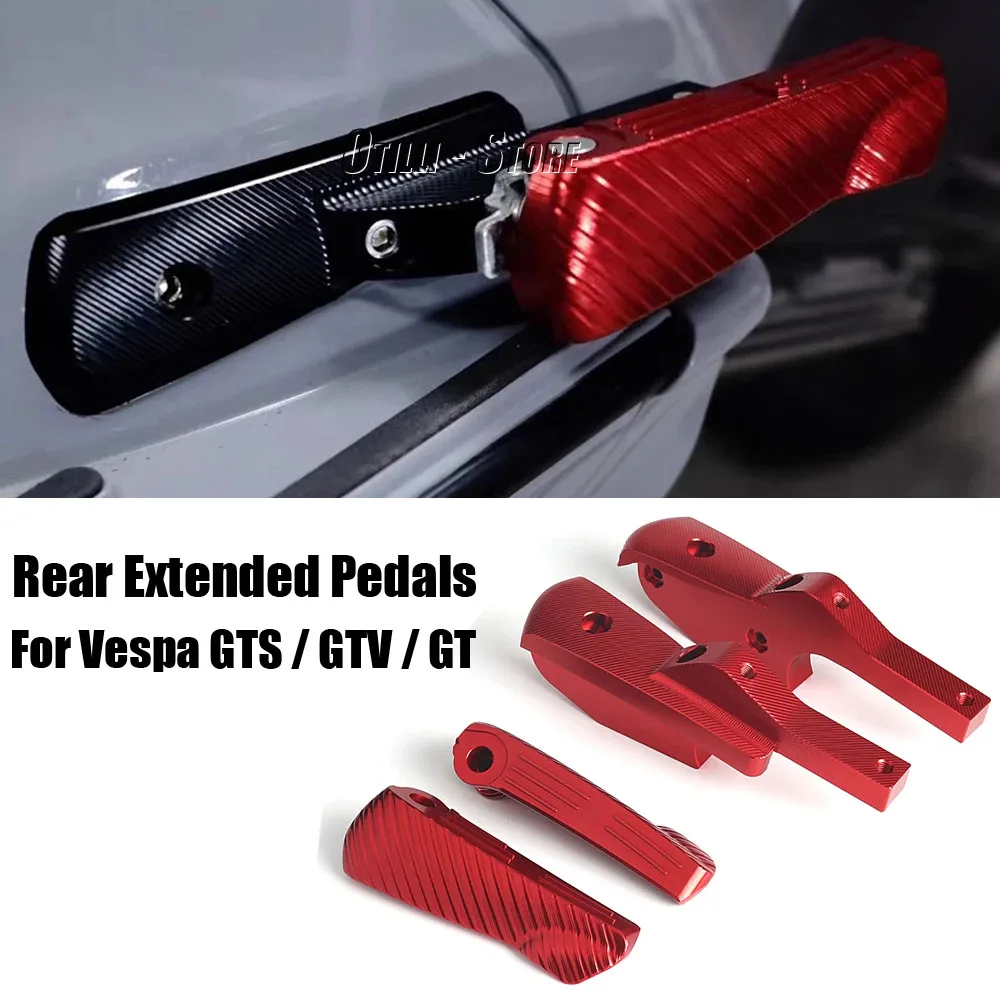 

Motorcycle Accessories Passenger Footpegs Pedal Rear Extended Footrests For Vespa GTS250 GTV300 GTS125 GT200 GTS GTV GT 125 60