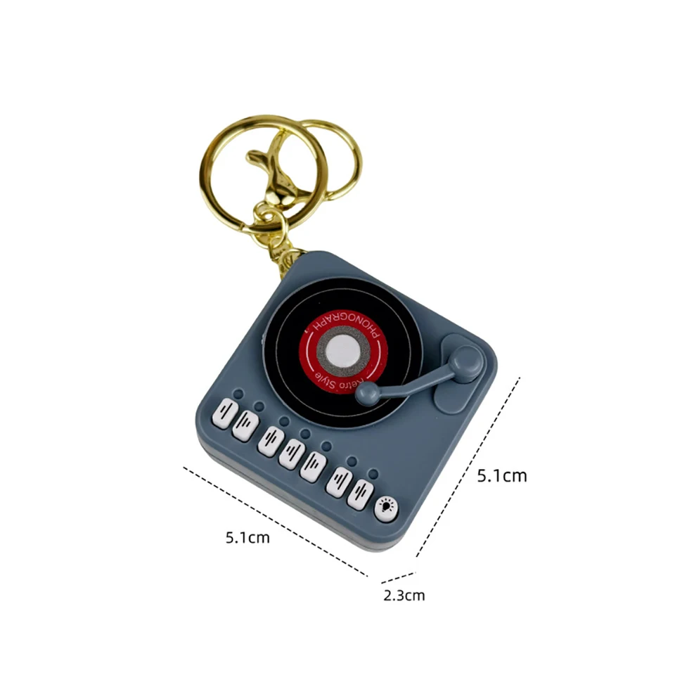 Mini Creative CD Player Music Keychain Toy Record Player Music