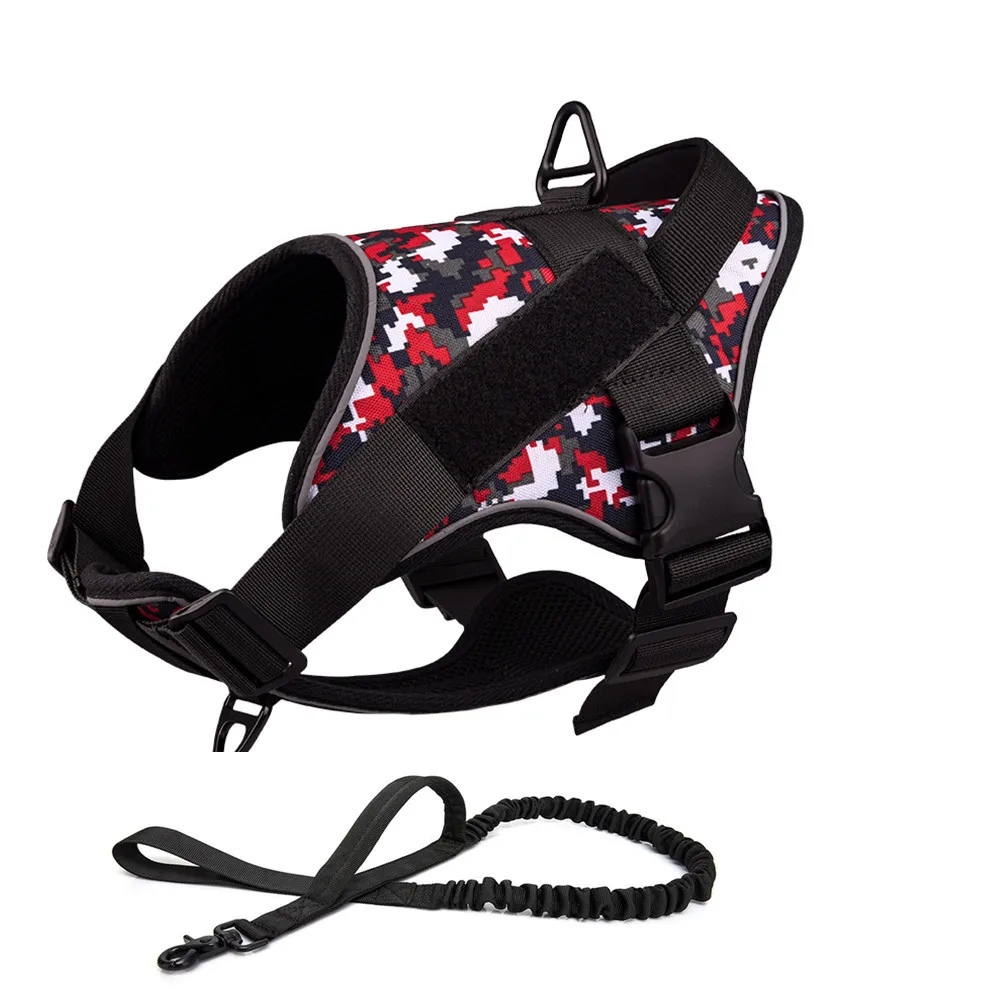 Tactical Dog Harness Reflective Military Adjustable Pet Vest with Handle Service Dog Harnesses for K9 Working Training 