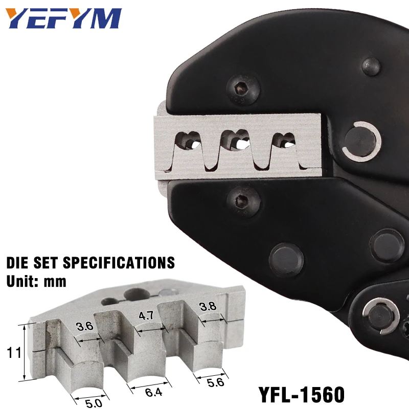 For Open Barrel Terminals YFL-431B Wire Crimping Pliers 6.3/8.2/10.2mm Spade 16-10AMG Crimping Tools Manual Crimp Fold Tools 3