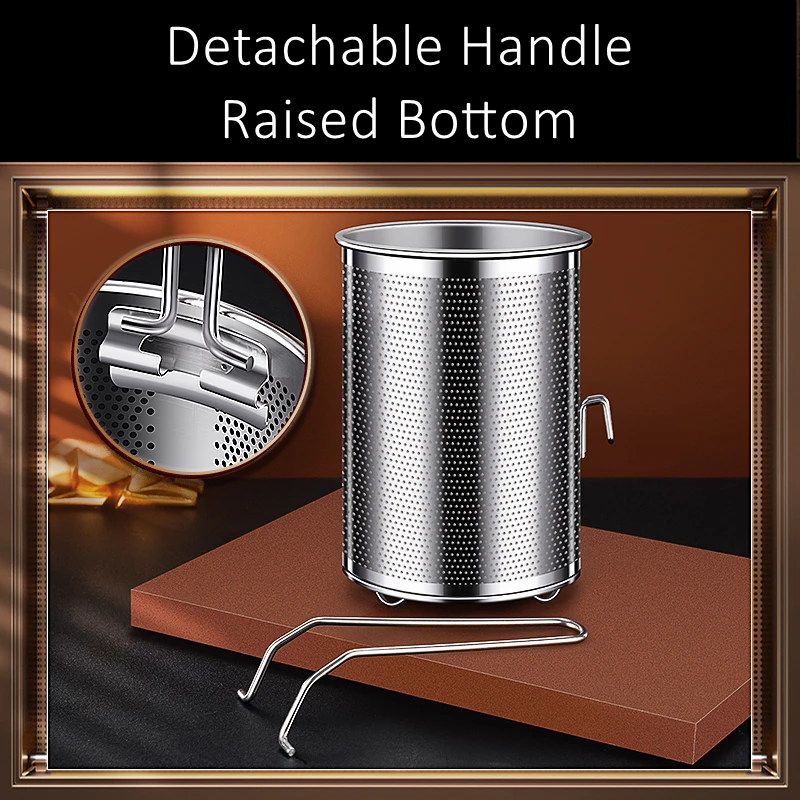 LFGB Certificate 316 Stainless Steel Deep Frying Pot 17.5cm Height Potato Chip Fried Chicken Maker Oil Saving Cooking Tool deep frying pot