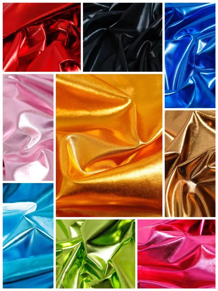 Four-Side Micro-Elastic Full-Version Gilding Clothing Fabric Stage Performance Layout Scene Background Fabric Golden Silver