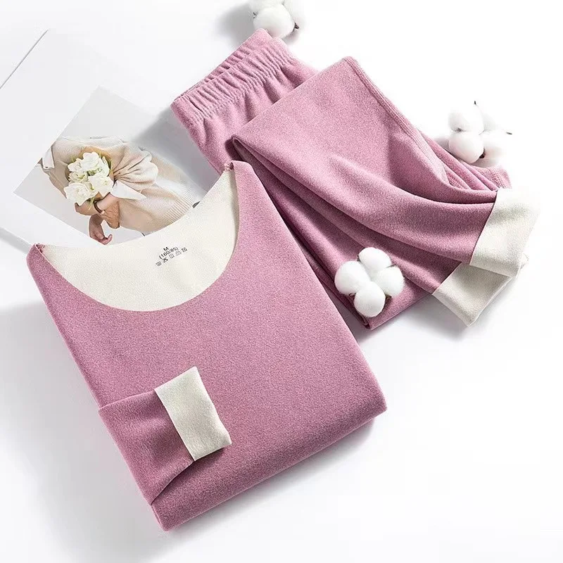 1 مجموعة الشتاء النساء ملابس اخلية حرارية سيدة طوي...