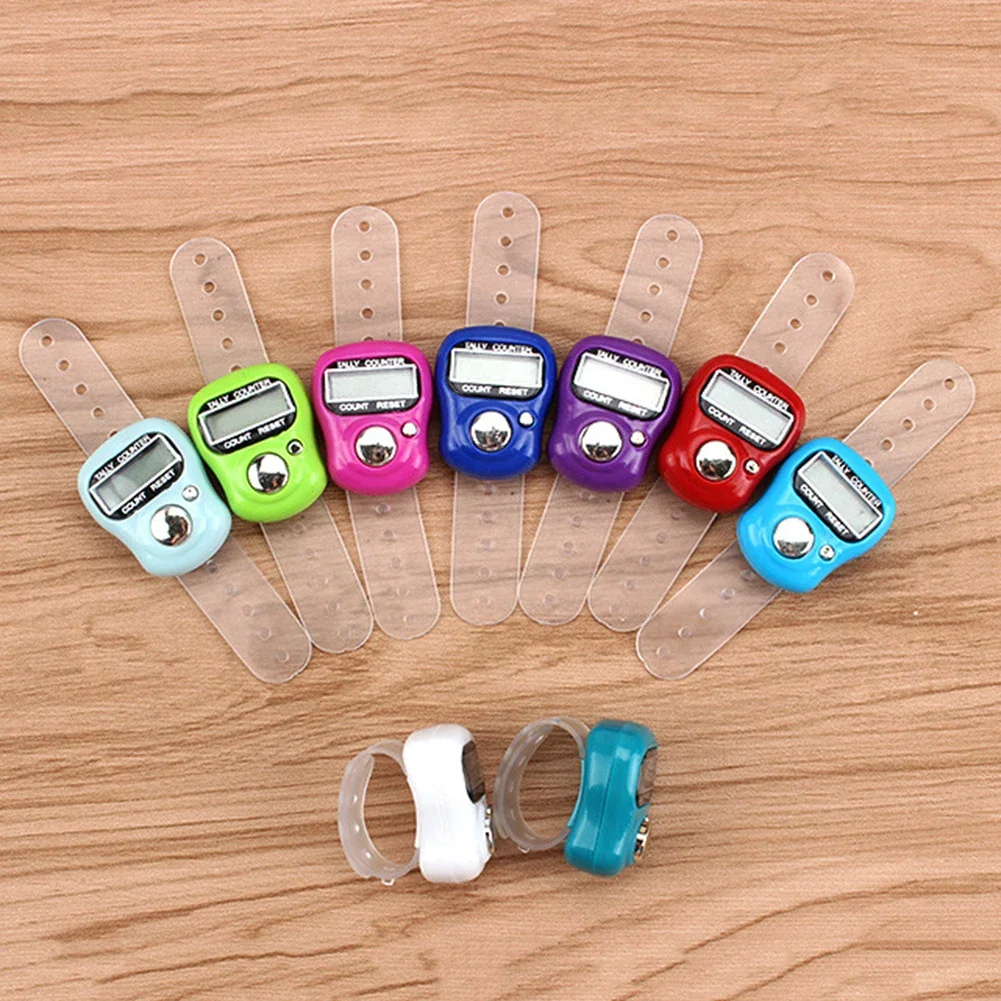 Mini Point Marker Counter LCD Screen Electronic Digital Finger Ring Tally Counter 1-20Pcs Hand Held Row Color Random hand tally counter electronic counter