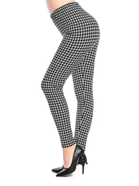 CUHAKCI Graffiti Leggings Floral Patterned Print Leggins For Women Leggings Houndstooth Sale Elastic Design Vintage Leggins W056 3