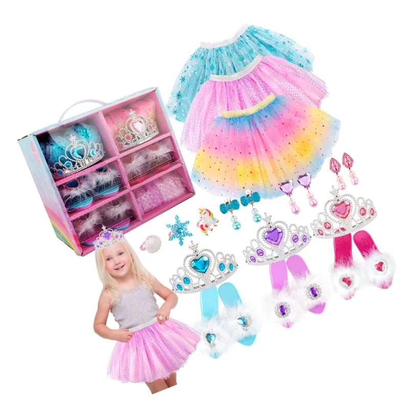 Princess Dress Up Set for Kid Cosmetics for Imaginative Play and Role Modeling