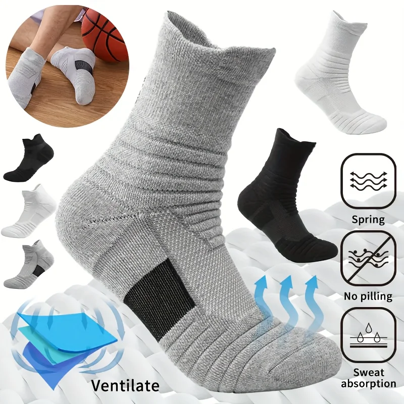 3 paare/los Herren socken Kompression strümpfe atmungsaktive Basketball-Sport-Rad socken feuchtigkeit transportierende hochela tische Schlauchs ocken – Detail 22