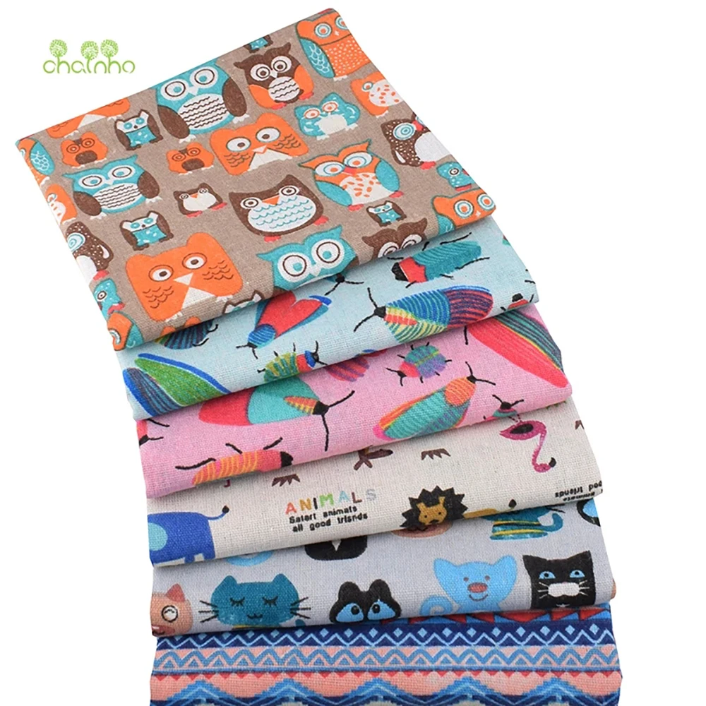 Chainho,Printed Cotton Linen Fabric,DIY Sewing & Quilting Material,For Sofa,Table Cloth,Curtain,Bag,Cushion,Furniture Cover CL17
