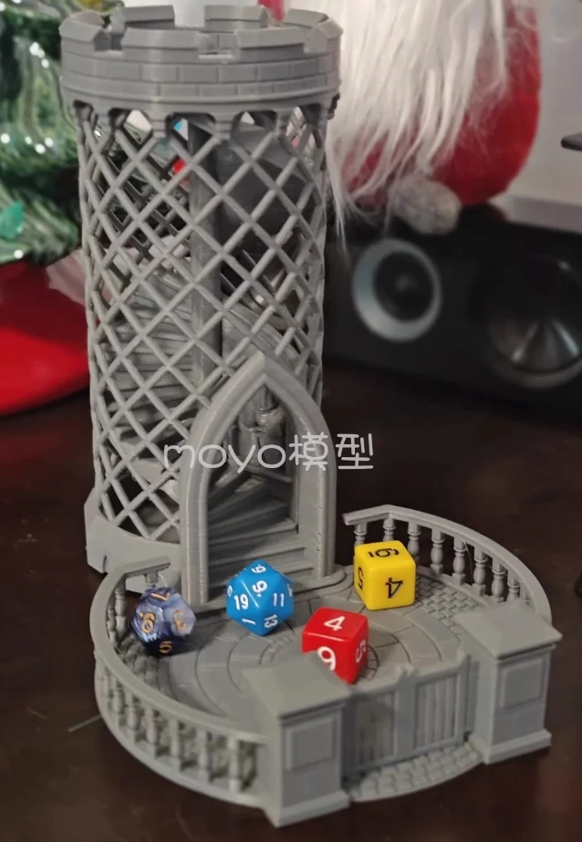 Hollow castle dice tower table game accessories props DND COC sieve tower running group borad game tool game dice dice set