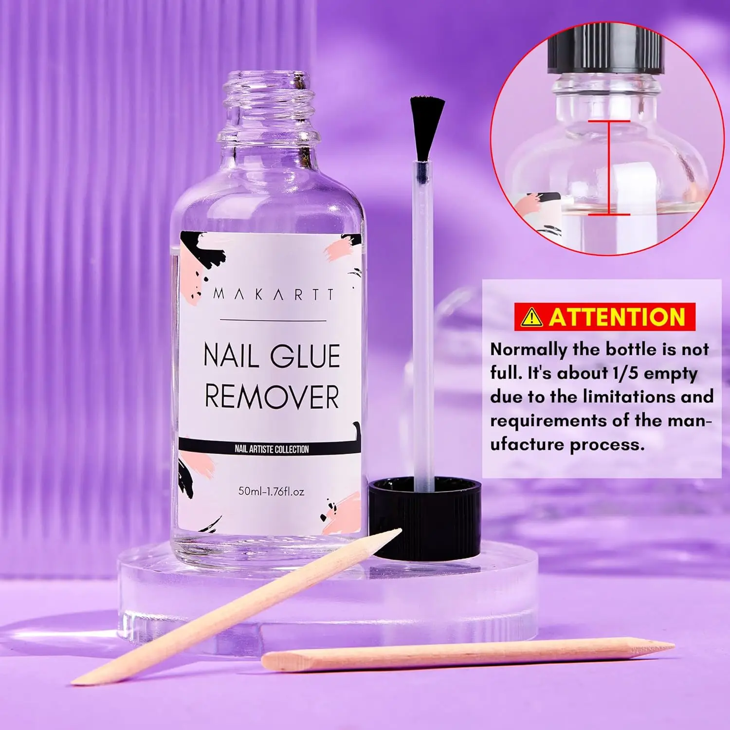 Nail Glue Remover Glue Off for False Nails , Makartt Press ON Nails Glue Remover Fake Nail Adhesives Remover Nail Glue Debonder 3