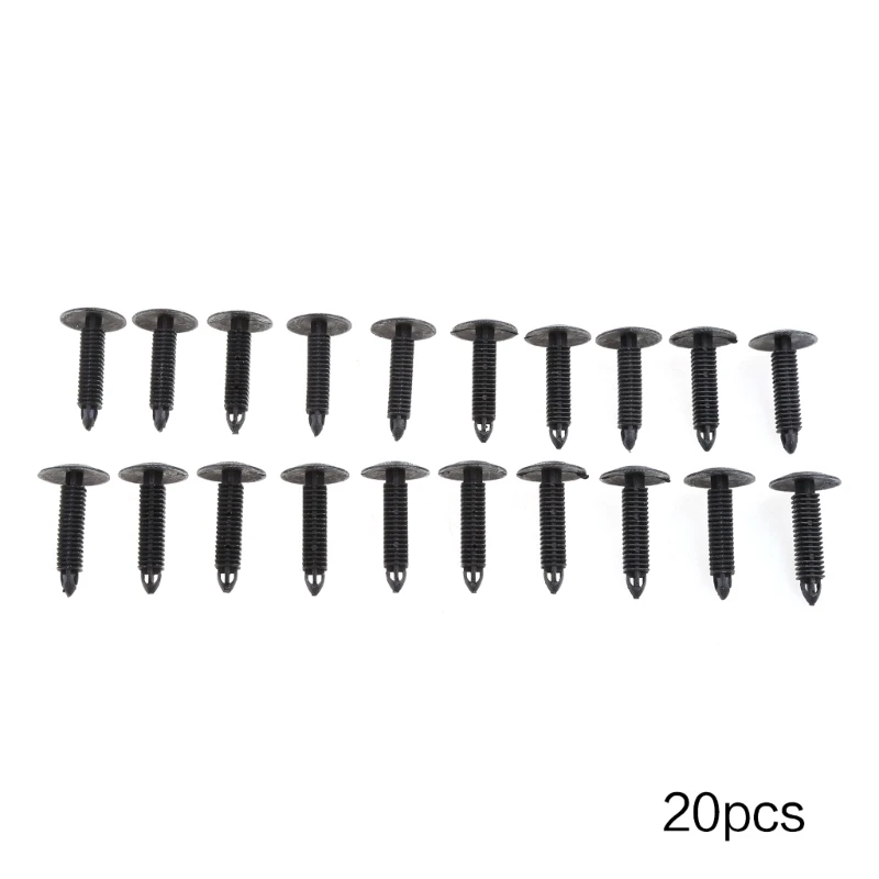 

7mm Hole Plastic Rivets Fastener Push Clips Black for Car Auto for Fender 20Ps