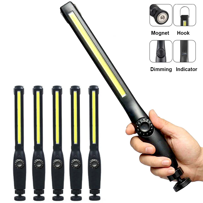 

Портативный COB-светильник, магнитная Рабочая лампа, перезаряжаемый фонарик, осмотр, фотовспышка для кемпинга, автомобиля, лампа для ремонта