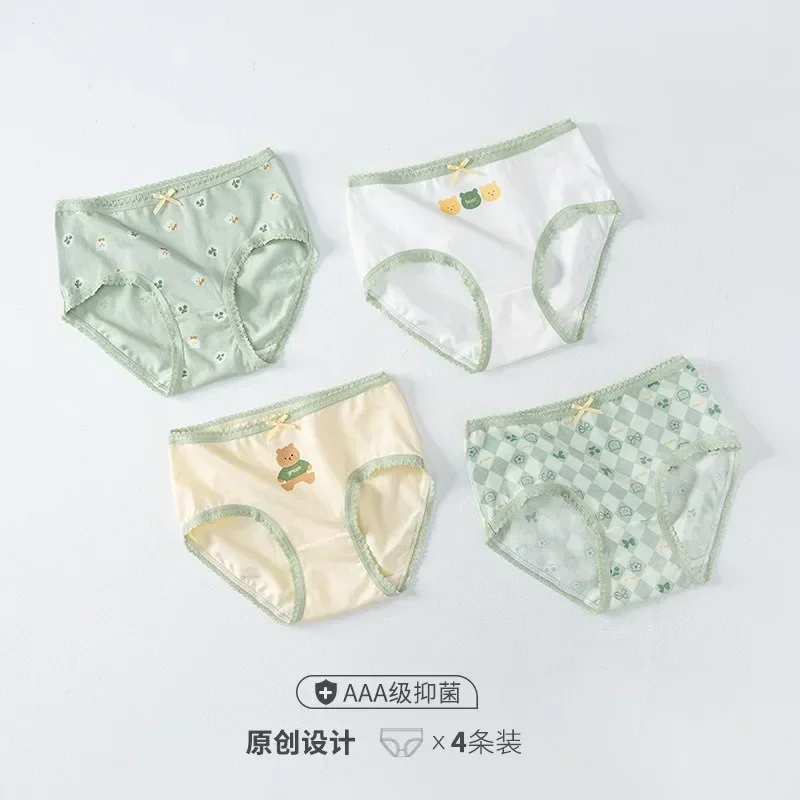 

Girls' Underwear Pure Cotton Anti-bacterial No Pinchback Baby Breathable Comfortable Cute Baby Girl Lace Briefs