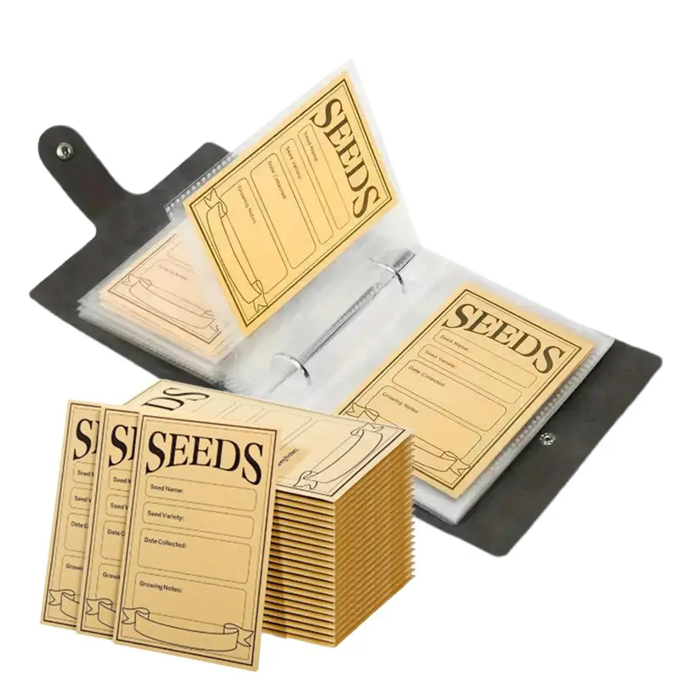 Garden Seed Organizer Binder with 50 Self-Sealing Storage Envelopes